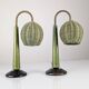 Organic Modern Mario Lopez Torres Style Green Rattan Lamps 1980s