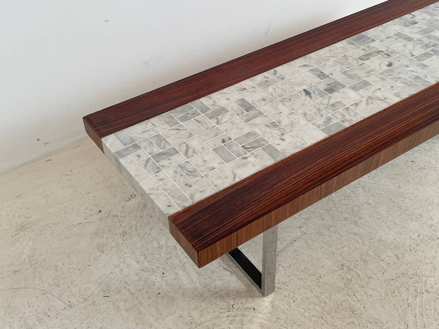 "SEM" coffee table in marble and rosewood 1970