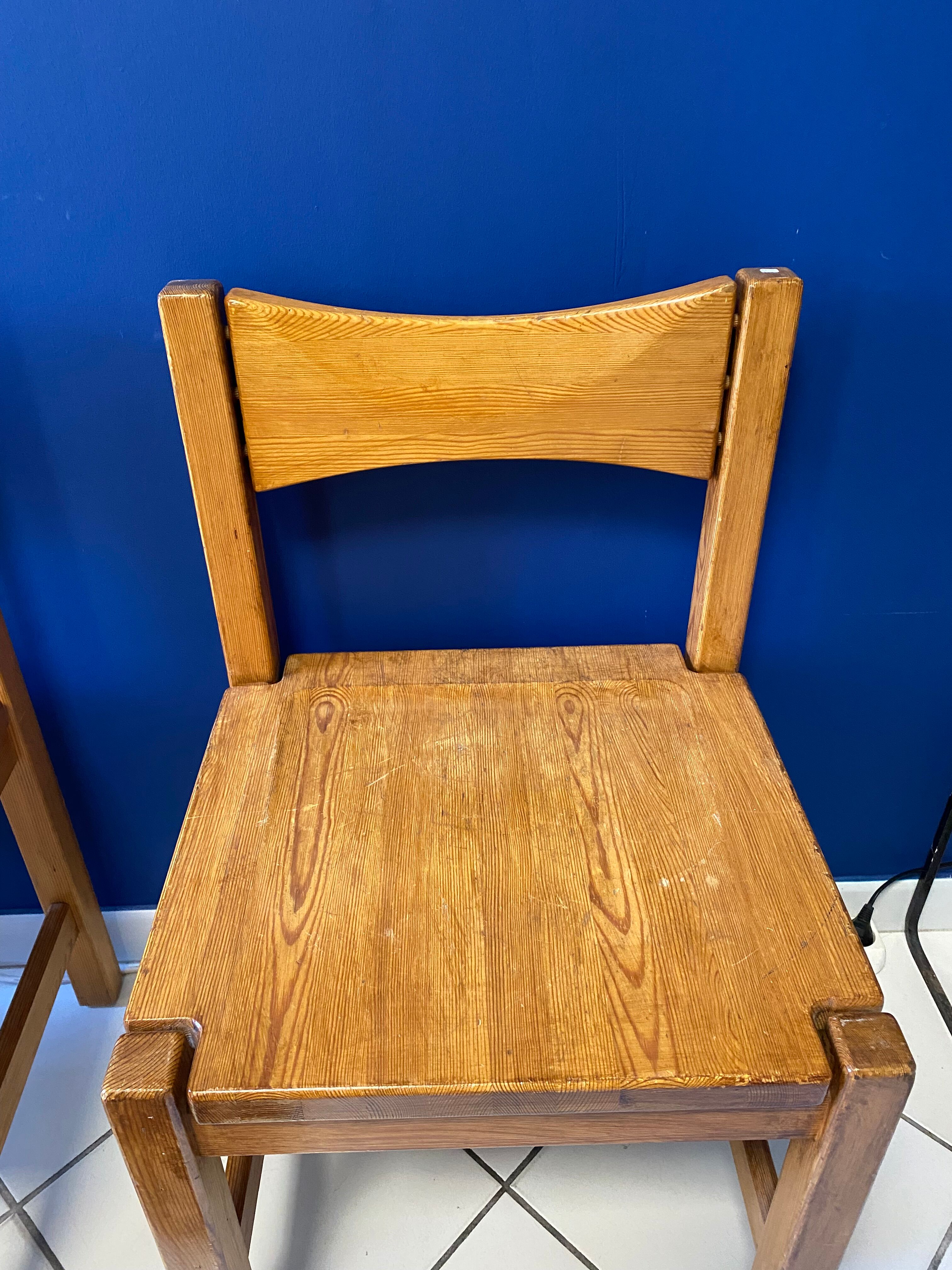 Set of solid wood chairs