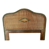 VINTAGE WICKER HEADBOARD, 80s/90s