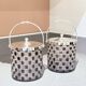 Vintage Cut Crystal Biscuit Box / Ice Bucket with Silver-Plated Lid and Handle
