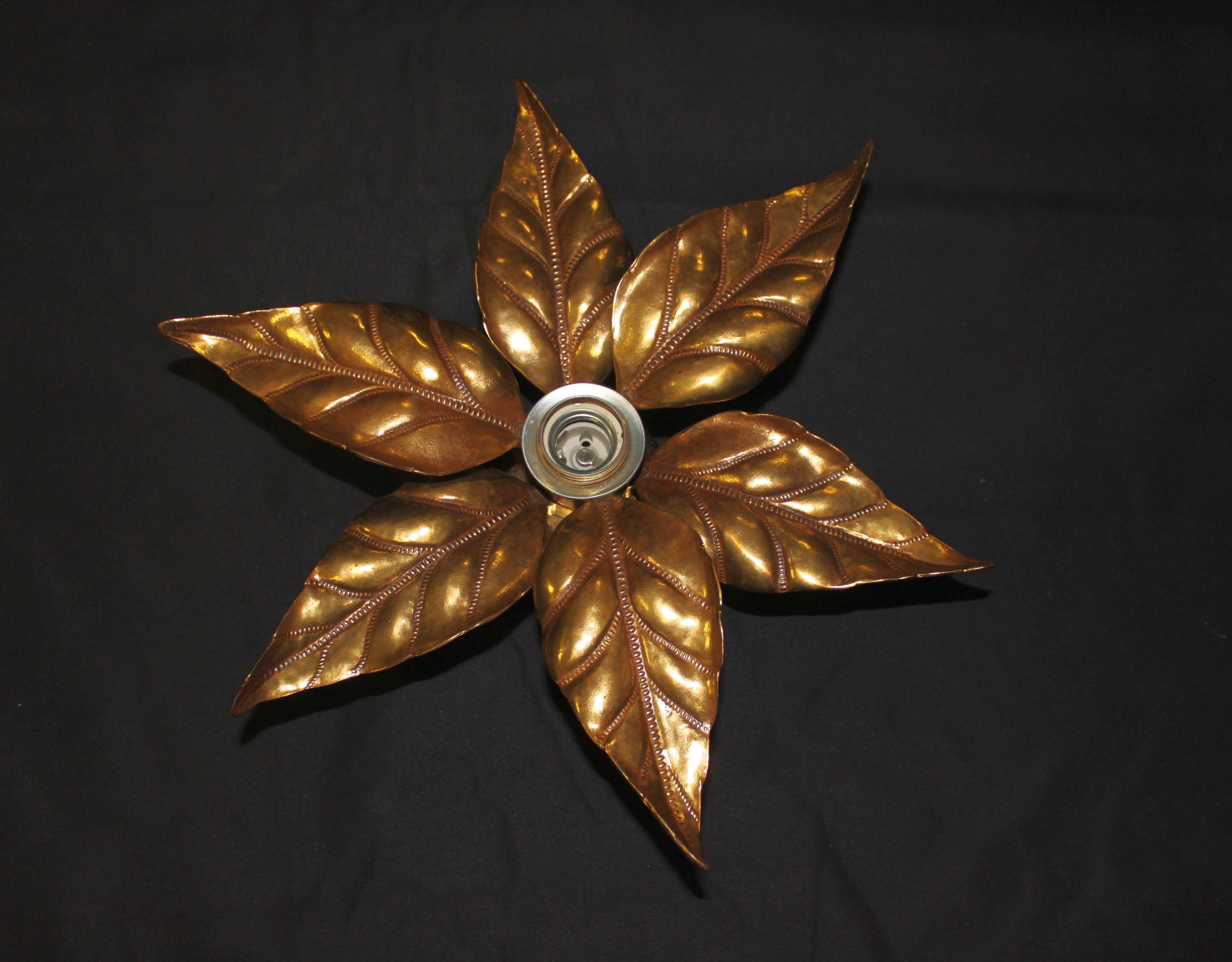 Floral applique by Willy Daro, Hollywood Regency style, 1970.