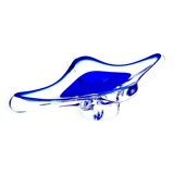 Large Coupe Hospodka Crystal Bohemia Sommerso Cobalt Blue Trim