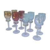 8 colored walking glasses
