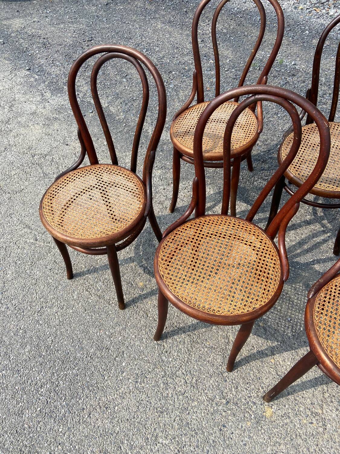 Set of 7 Thonet bistro chairs