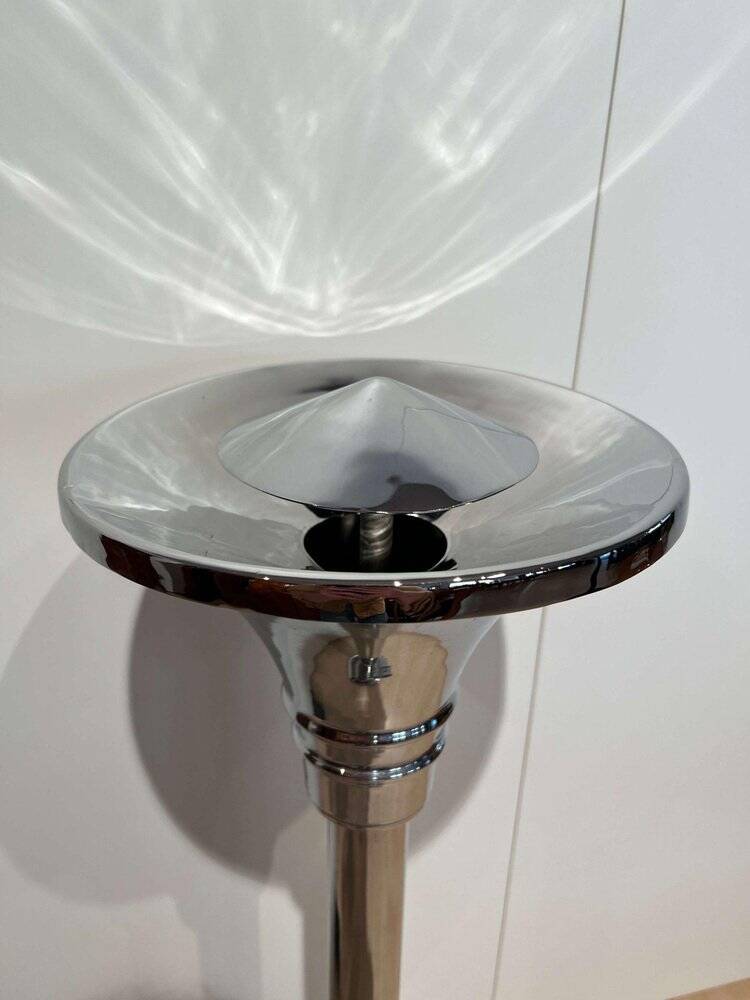 Art Deco Standing Ashtray in Polished and Chromed Metal, Switzerland, 1930