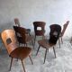 Set of six plywood dining chairs by Baumann, France, 1950s.