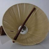 Teak and sisal ceiling lamp from Temde, 1960s