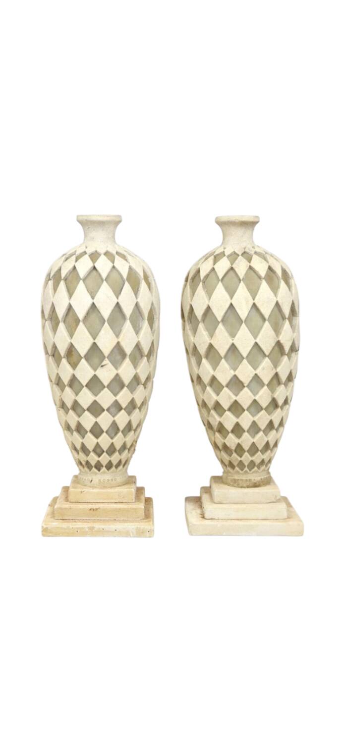Pair of ornamental lighting elements Prada Rosso Italy, 120 cm
