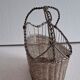 Silver metal basket and bottle holder