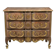 Commode arbalete ancienne style Louis XV noyer 3 tiroirs bronzes dores