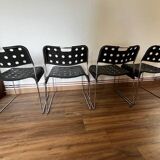 Set of 4 Black Omstak Chairs by Rodney Kinsman for Bieffeplast