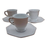 Set of 3 white Deauville cups
