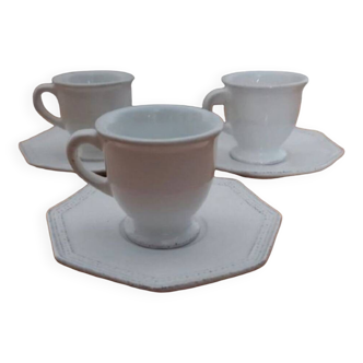 Lot de 3 tasses blanches Deauville