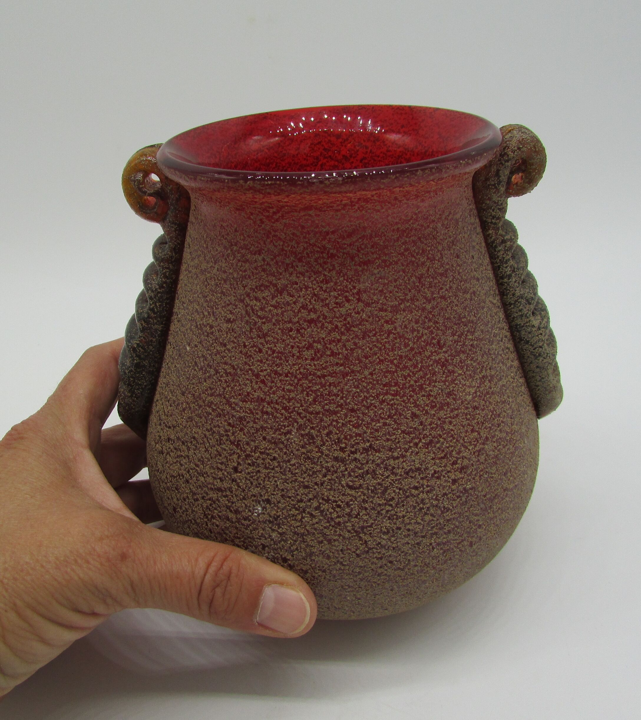 small vase glazed glass art-deco style