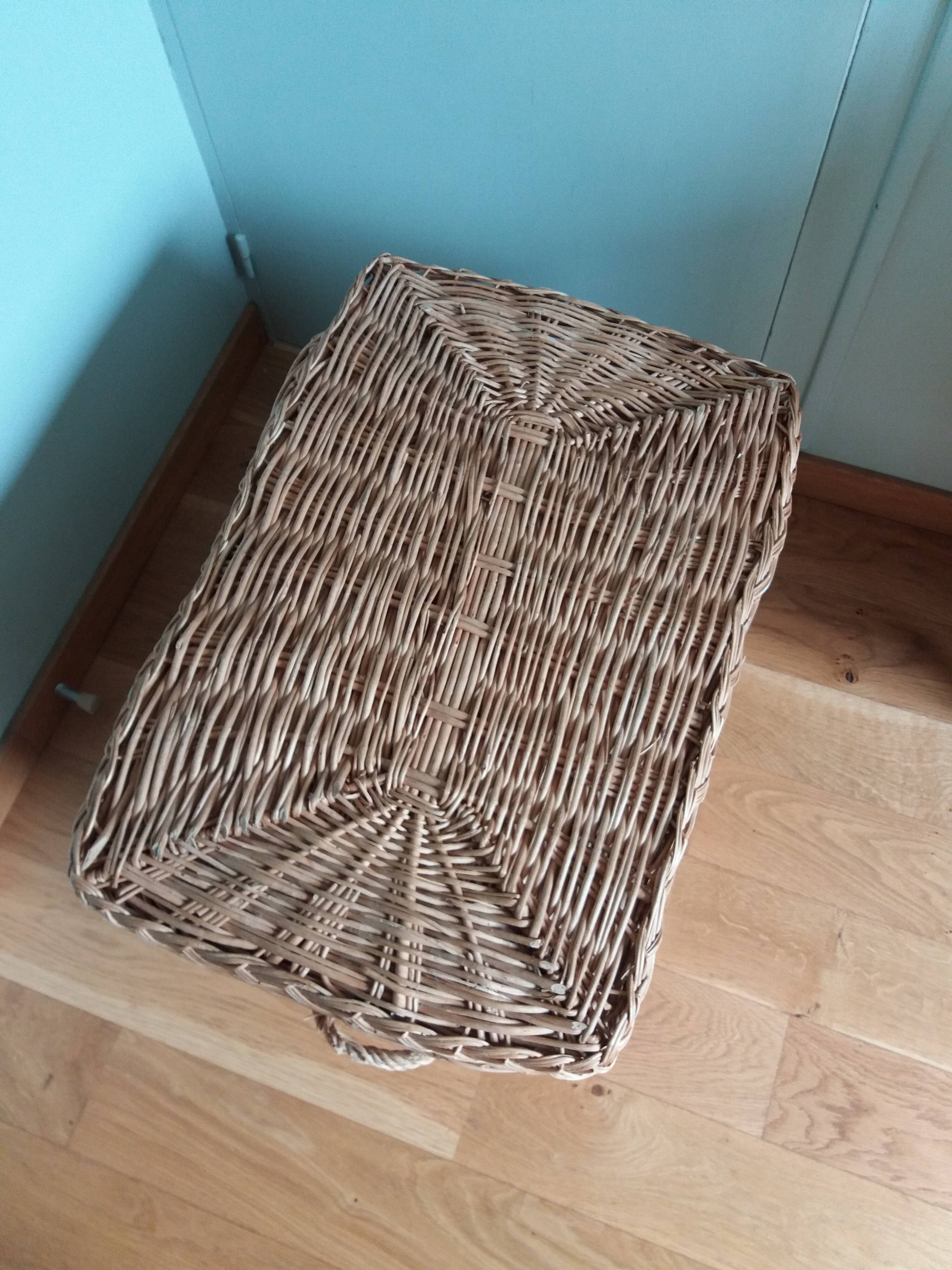 Panier en osier rotin grand coffre à jouets