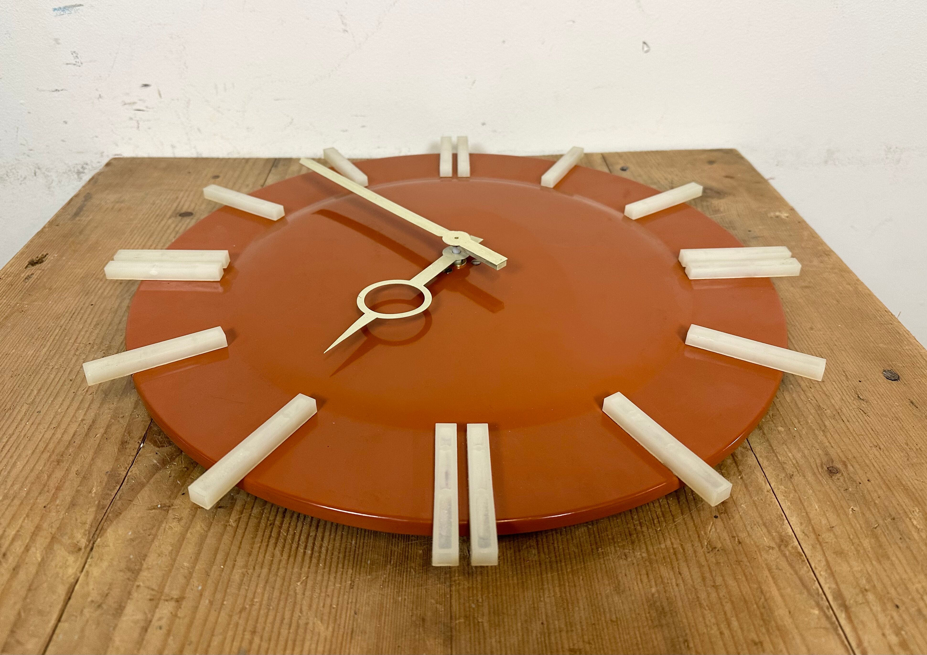 Industrial Office Wall Clock from Pragotron, 1970s