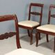 Antique Charles X chairs in mahogany and fabric, France, 19th century