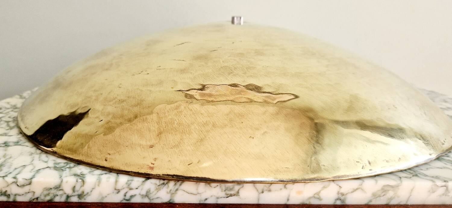 Large nautical lamp in wood and brass from the 80s