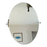 Miroir ovale métal doré patiné