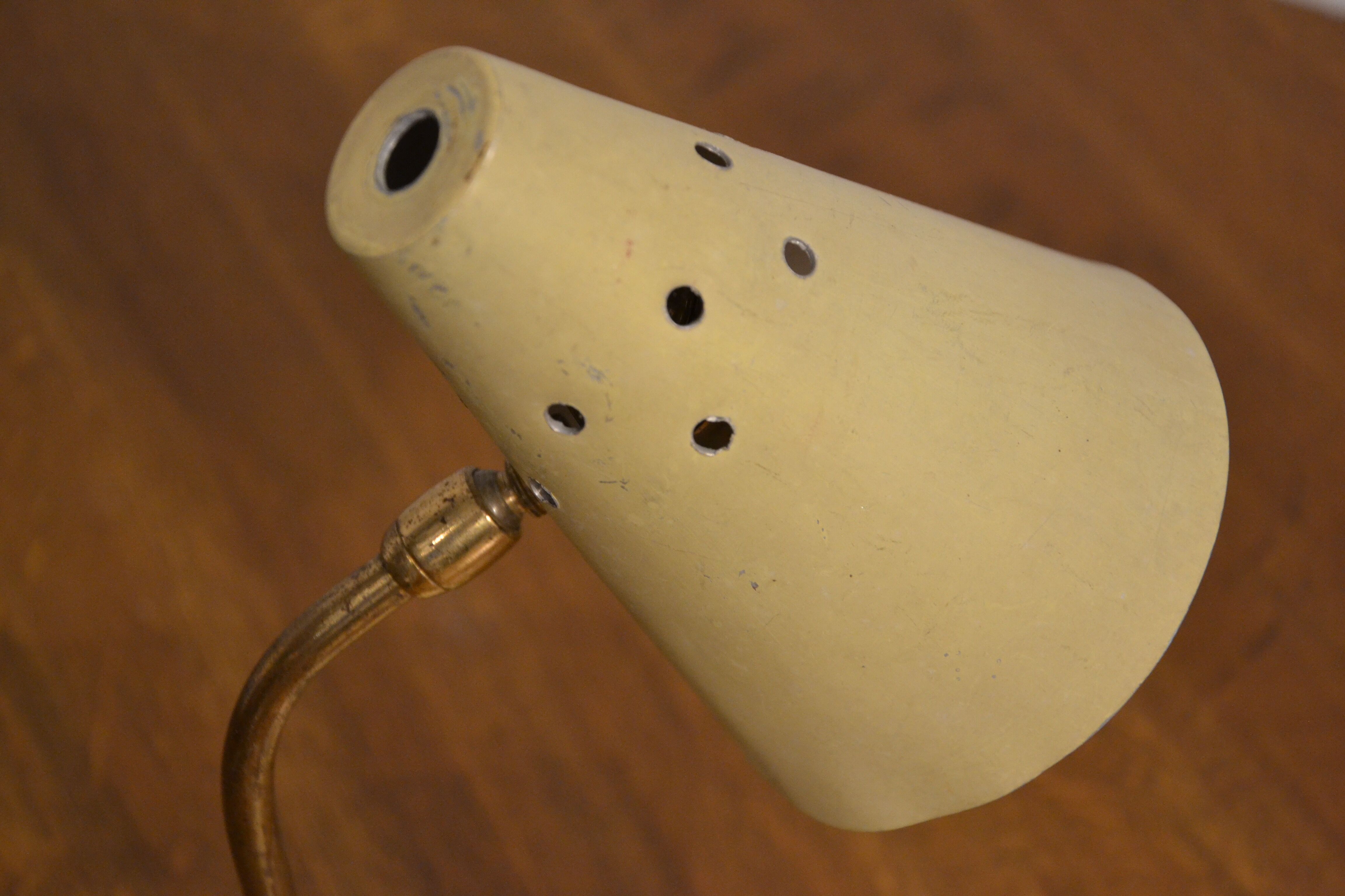 Perforated metal desk lamp 1950