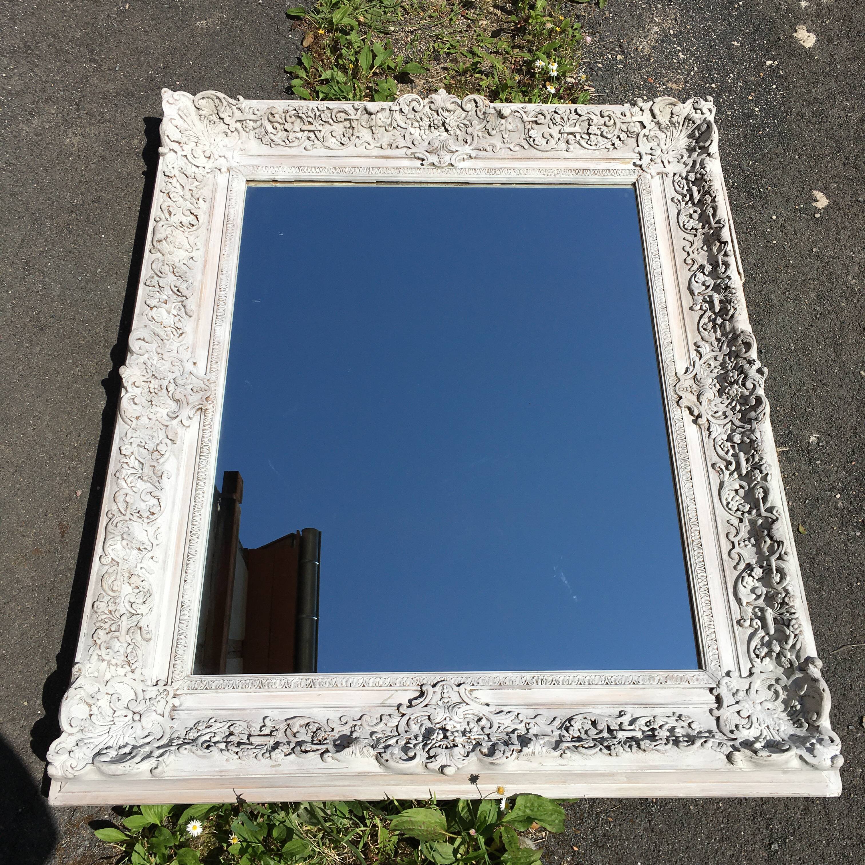 Miroir cadre ancien 105 x 124 cm