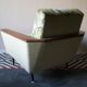 Pair of italian lounge chairs afrormosia and mohair, 1940s