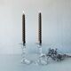 Pair of glass candle holders