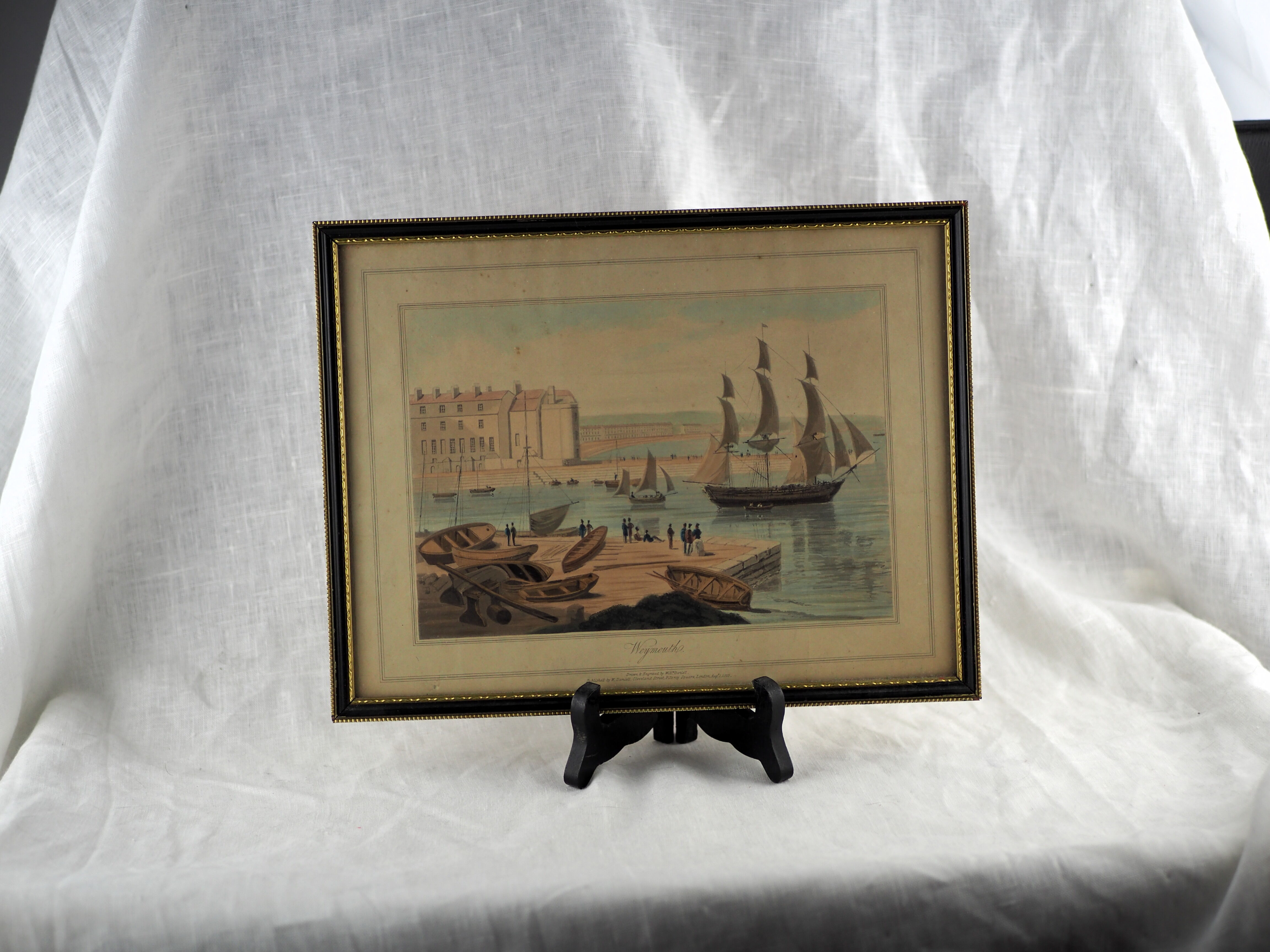 Lithograph seen from Weymouth Harbour - William Daniell - 19th century