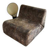 Leopard velvet armchair