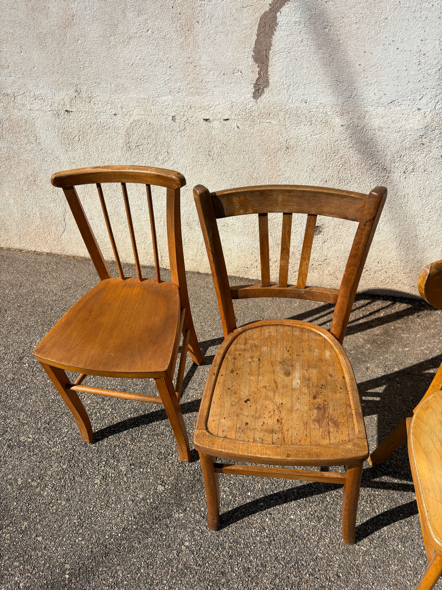 Set of 4 yellow bistro chairs