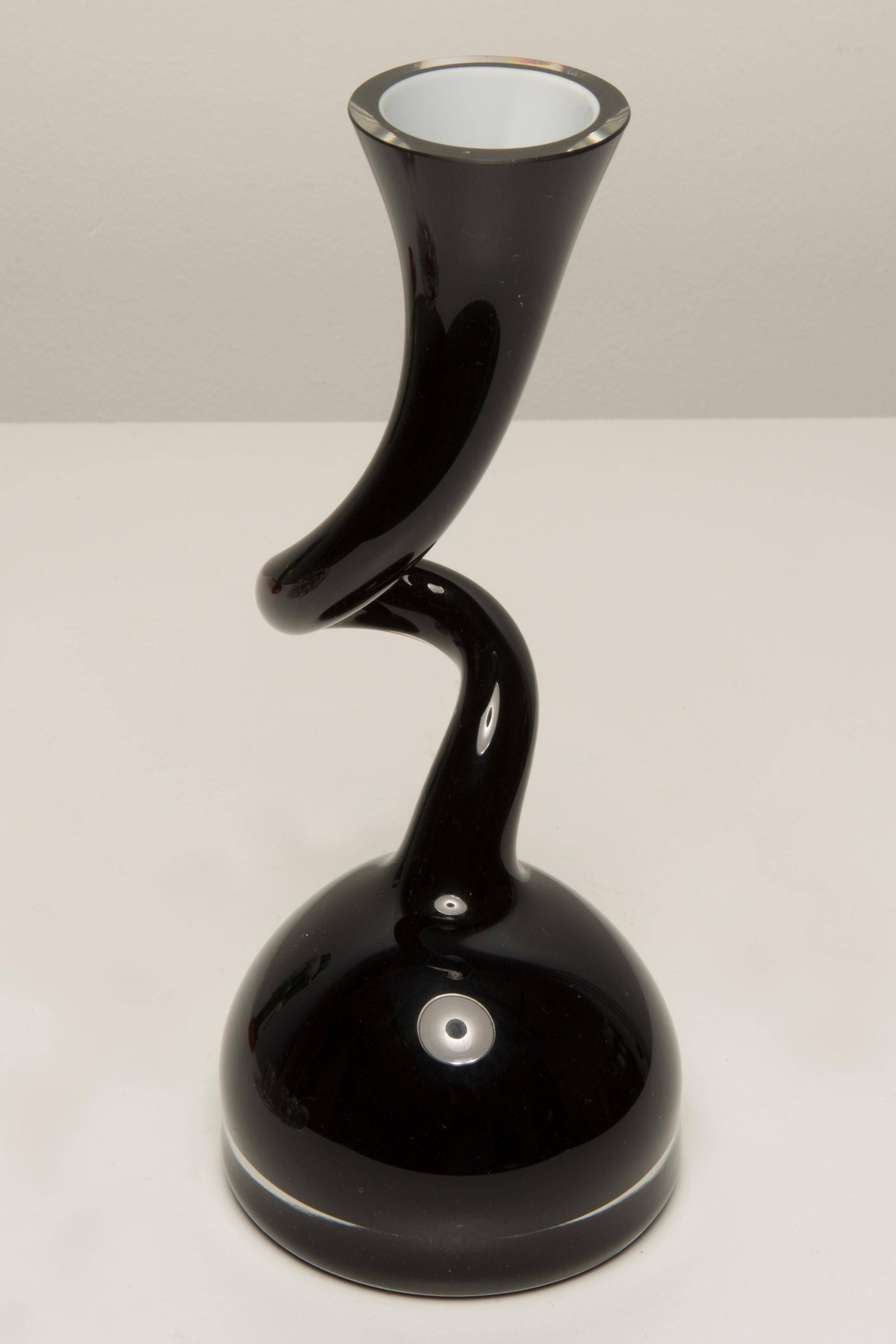 Small black artistic vase, mid-century, Europe, 1960s.