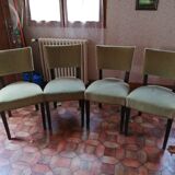 Set of 6 studded velvet chairs
