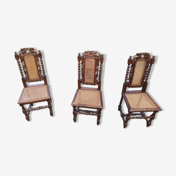 Set de 6 chaises de style Louis XIII