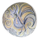 Assiette en céramique craquelée - Motif coq - Années 1960