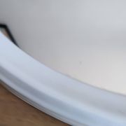 Ancien Miroir Ovale En Fonte - Blanc - Vintage - 48 x 38,5 cm.