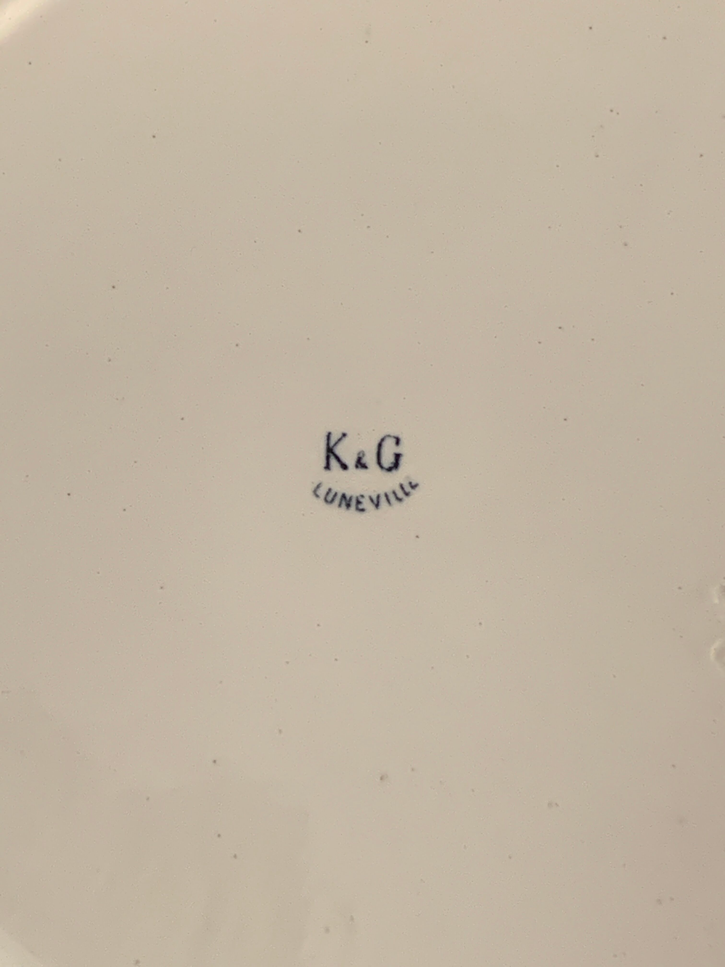 6 dessert plates and old earthenware dish, KG Lunéville