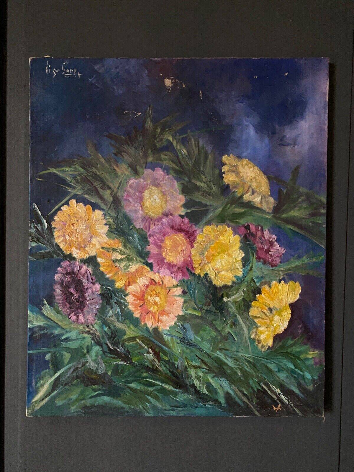 Oil on canvas still life with flowers by Ligo Bart 20th century