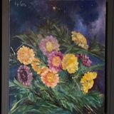 Oil on canvas still life with flowers by Ligo Bart 20th century