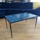 Table basse en céramique bleue par Robert & Jean CLOUTIER circa 1960