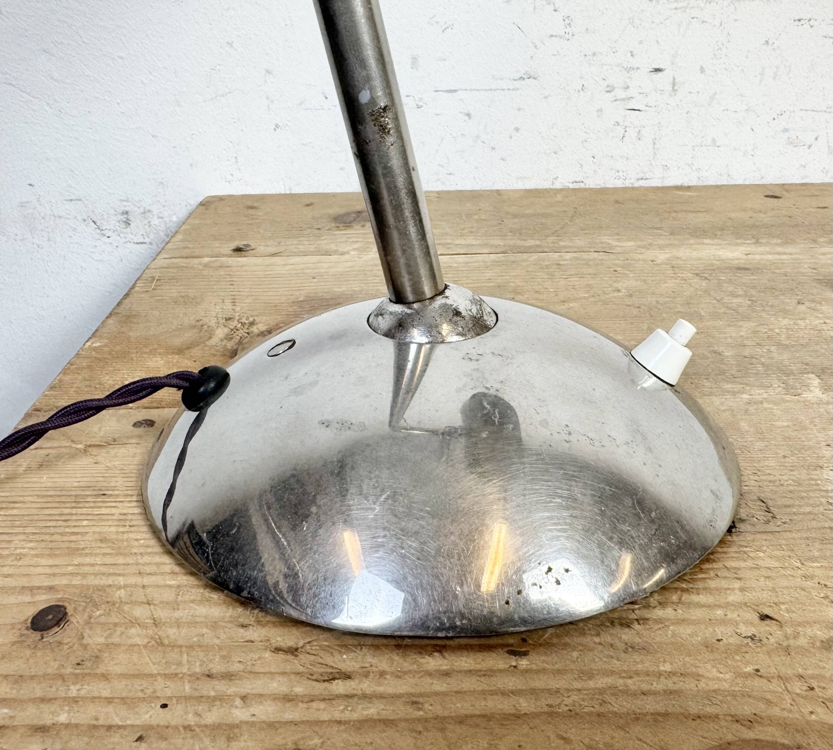 Vintage Green Enamel Bankers Table Lamp, 1950s