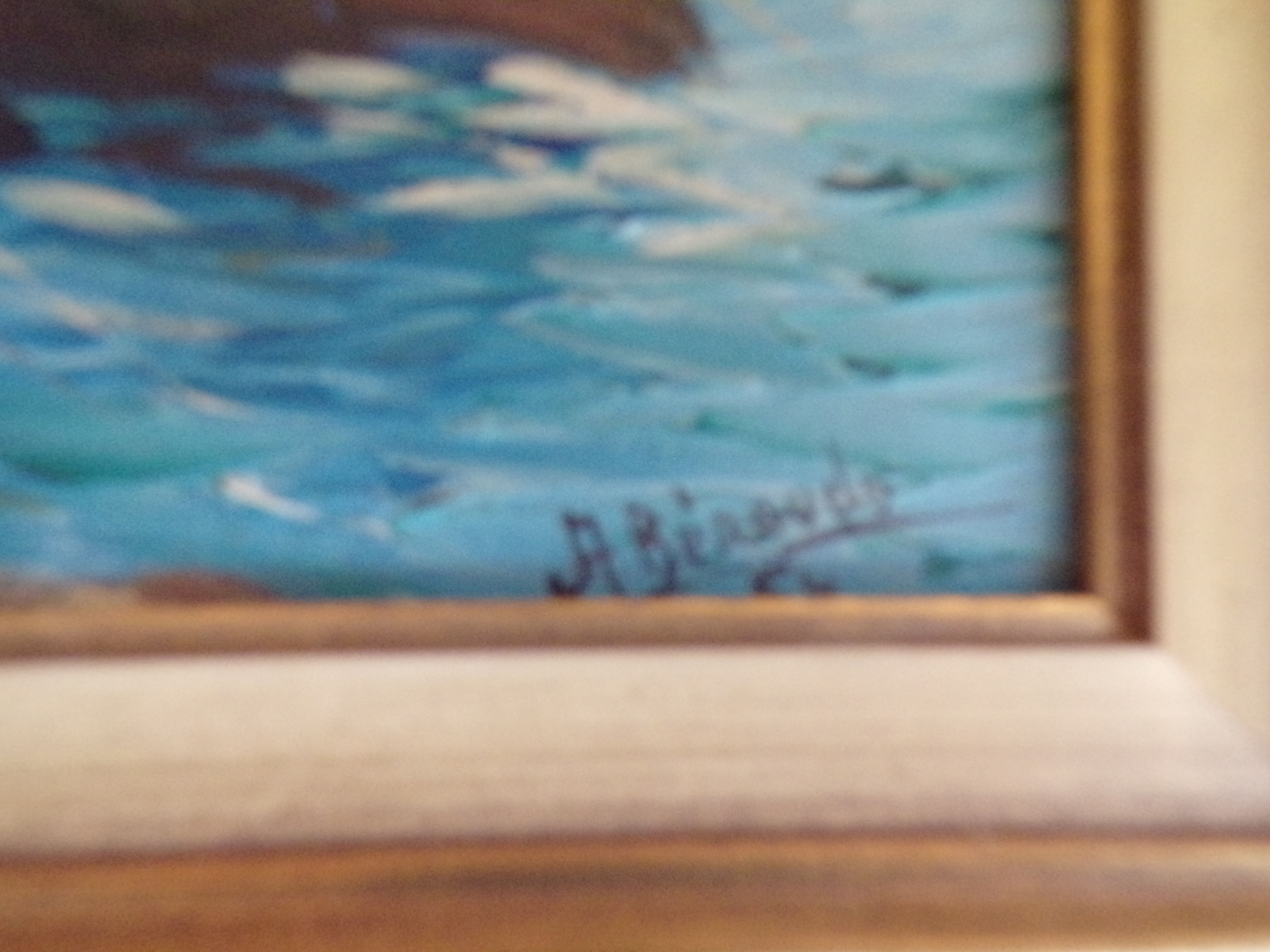 Signed marine painting