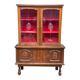 Basque Spanish wooden display cabinet buffet with 2 glass panels