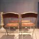 Set of four folding metal and velvet chairs