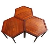 Set of 3 stackable teak tables Hans Andersen Artex 1960s