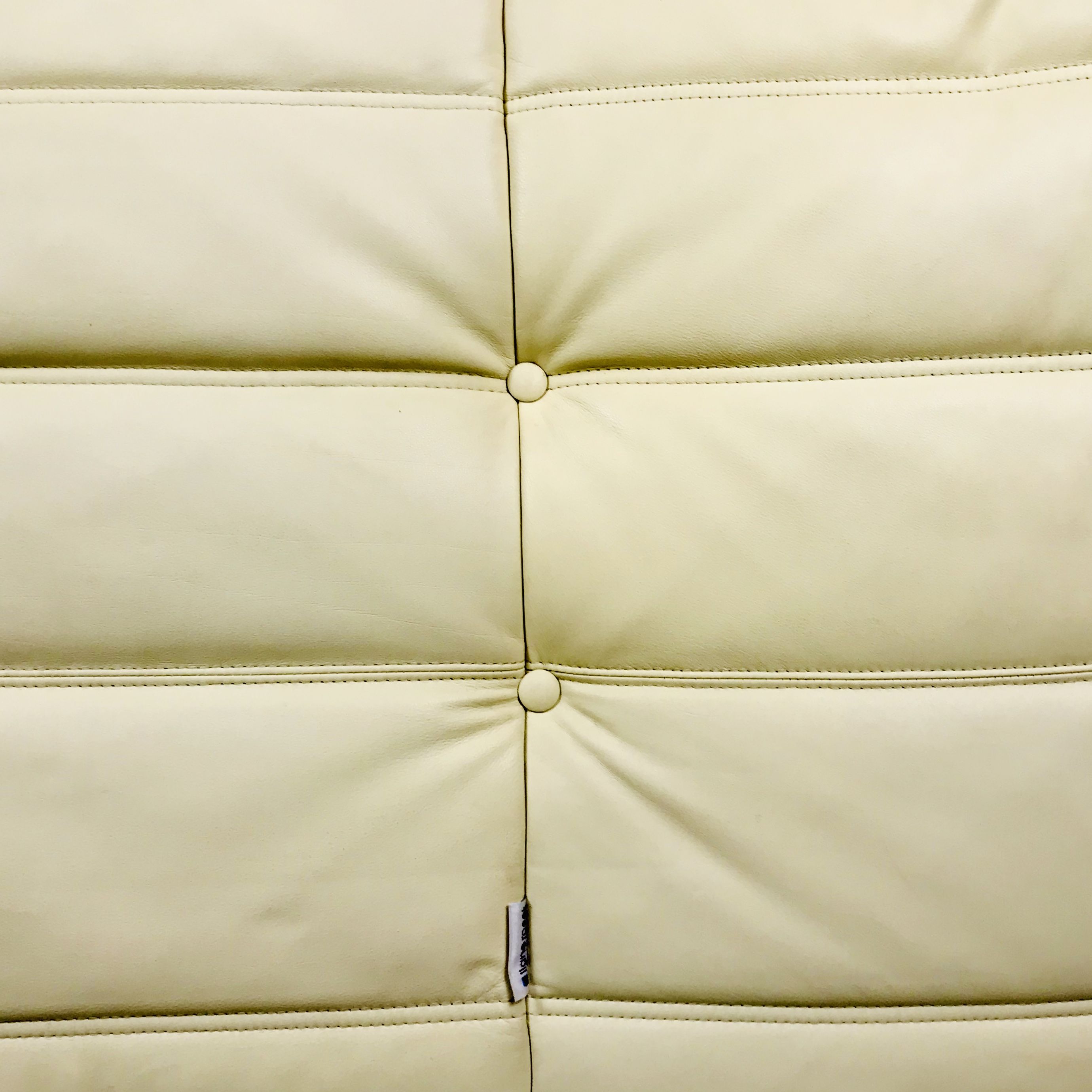 Togo sofa in beige leather by Michel Ducaroy for Ligne Roset, 1986