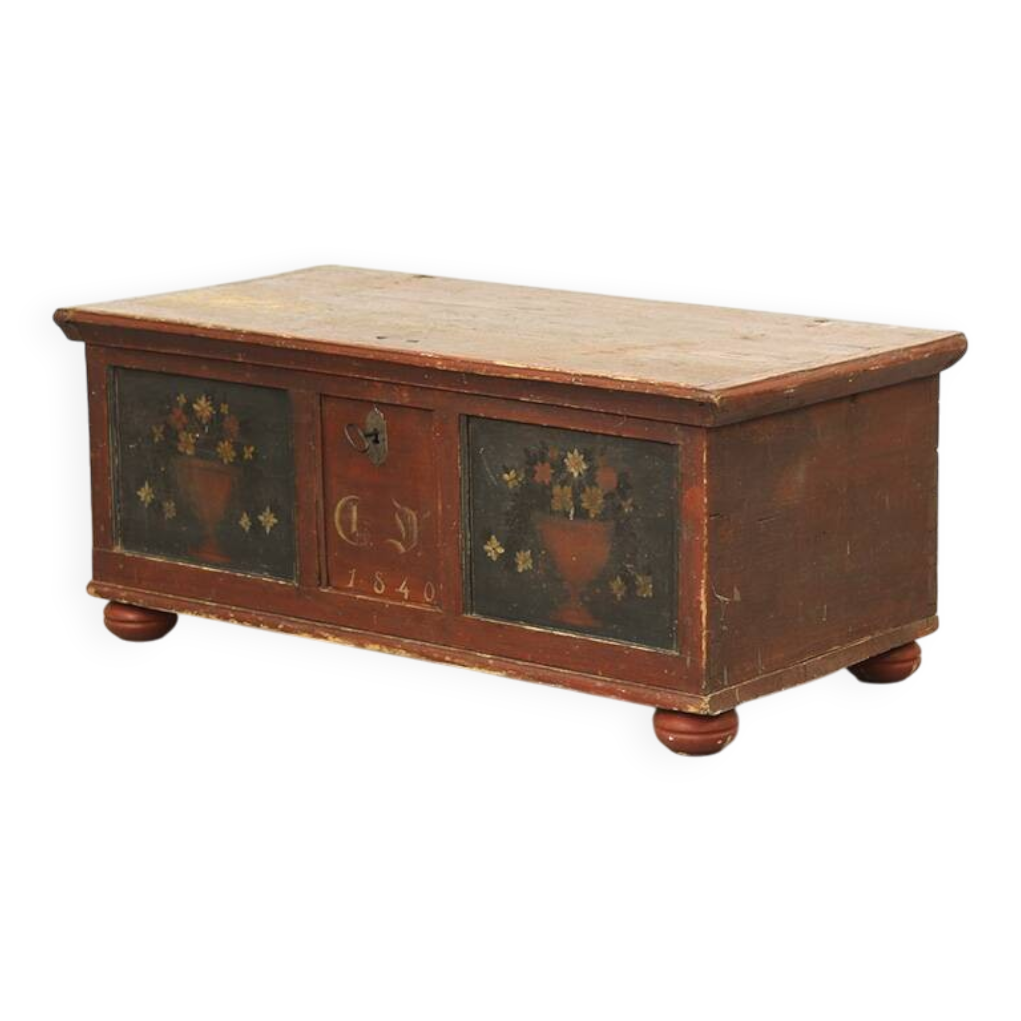 Painted Folk Art Bridal Chest 1840