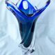 Blue glass vase in Murano style