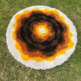 Vintage round psychedelic rug