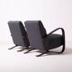 Pair of H-269 Jindrich Halabala lounge chairs, Czechoslovakia, circa 1950